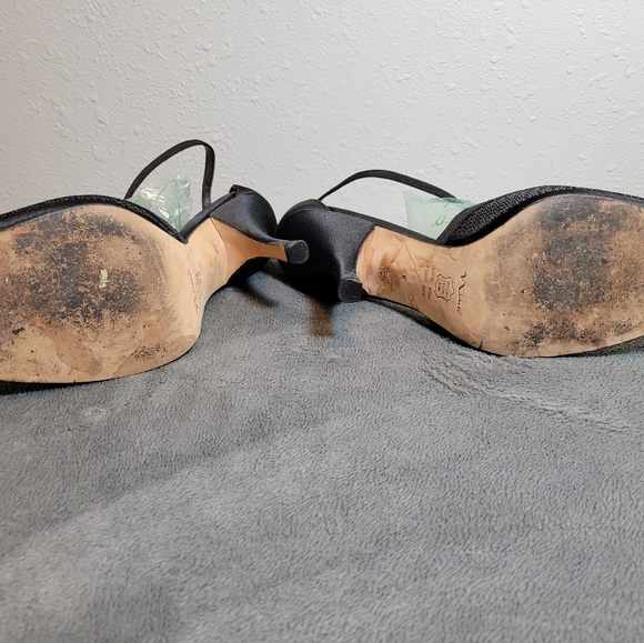 Nina 8.5 Sequin Cross Strap Peep Toe Heels - Picture 3 of 3